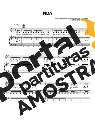 Billie Eilish NDA partitura para Piano
