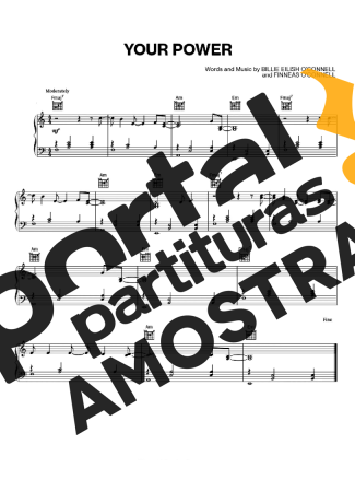 Billie Eilish Your Power partitura para Piano