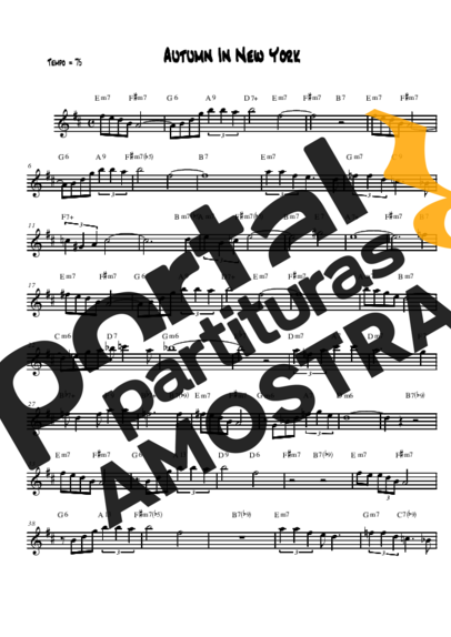 Billie Holiday Autumn In NY partitura para Saxofone Alto (Eb)