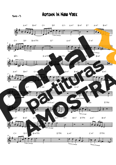 Billie Holiday Autumn in New York partitura para Saxofone Tenor Soprano (Bb)