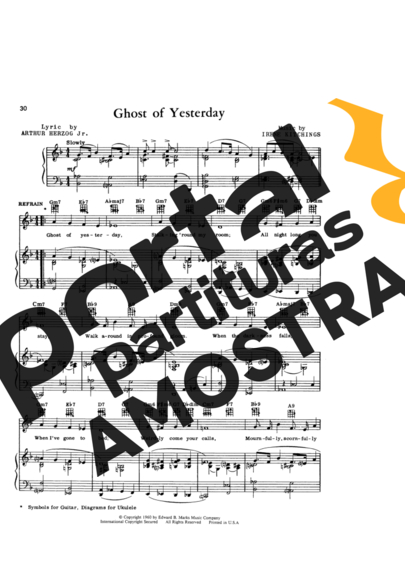 Billie Holiday Ghost Of Yesterday partitura para Piano