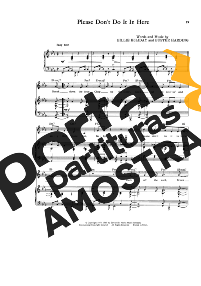 Billie Holiday Please Dont Do It In Here partitura para Piano