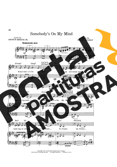 Billie Holiday  partitura para Piano