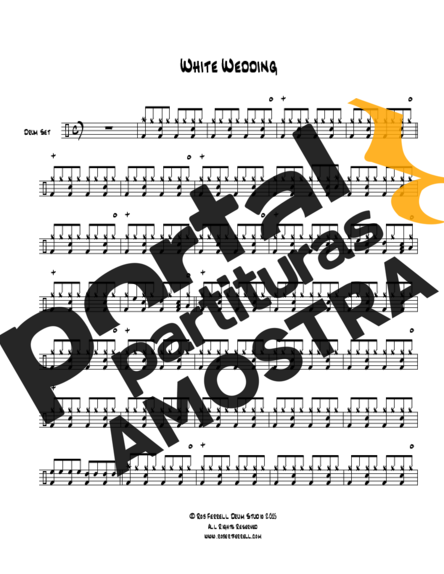 Billy Idol White Wedding partitura para Bateria