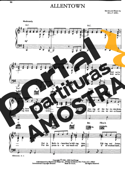 Billy Joel  partitura para Piano