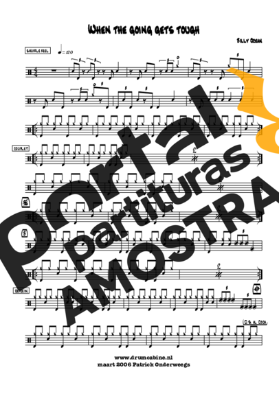 Billy Ocean When The Going Gets Tough partitura para Bateria