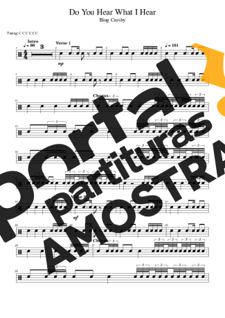 Bing Crosby Do You Hear What I Hear partitura para Bateria