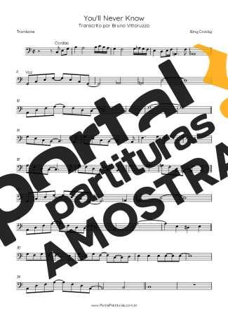 Bing Crosby  partitura para Trombone