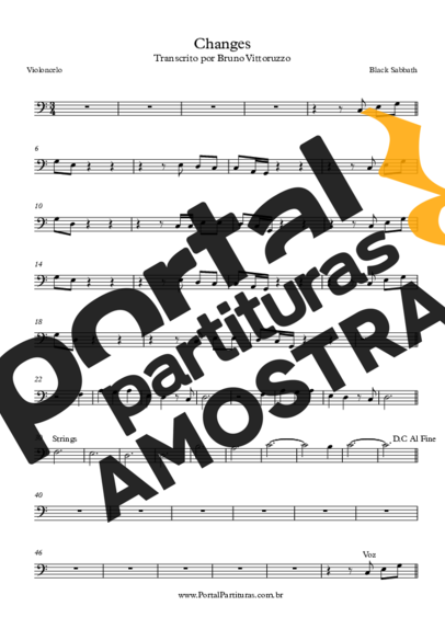 Black Sabbath  partitura para Violoncelo