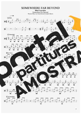 Blind Guardian Somewhere Far Beyond partitura para Bateria