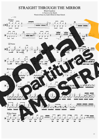 Blind Guardian Straight Through The Mirror partitura para Bateria