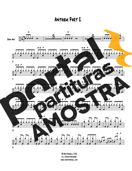 Blink 182 Anthem Part Two partitura para Bateria