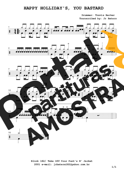 Blink 182  partitura para Bateria