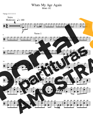 Blink 182 Whats My Age Again partitura para Bateria