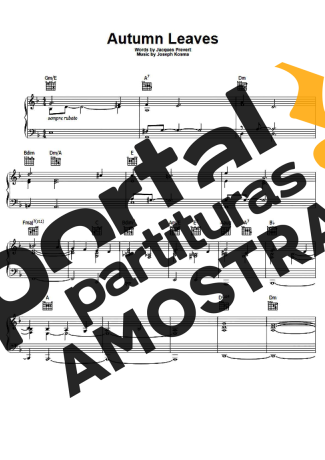 Bob Dylan Autumn Leaves partitura para Piano