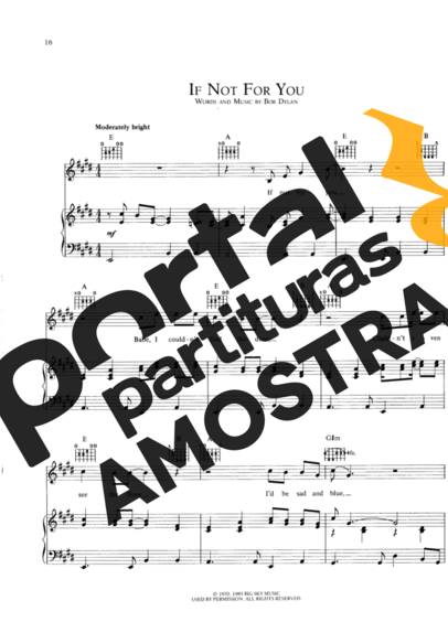 Bob Dylan  partitura para Piano