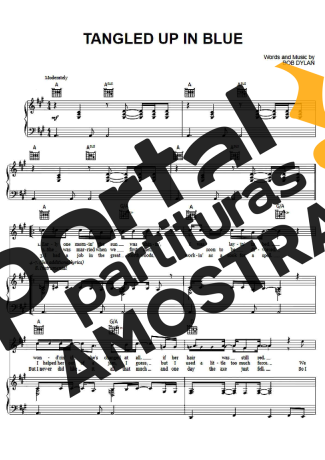 Bob Dylan Tangled Up In Blue (V2) partitura para Piano