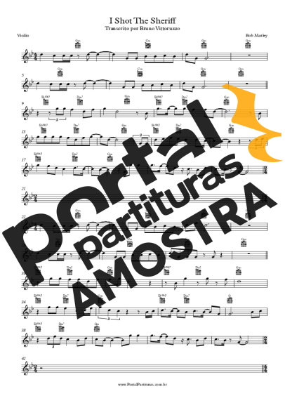 Bob Marley I Shot The Sheriff partitura para Violão