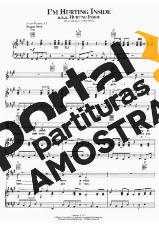 Bob Marley Im Hurting Inside partitura para Piano