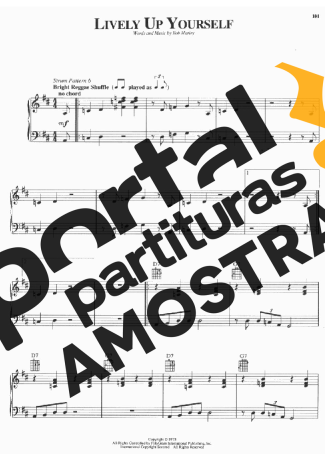 Bob Marley Lively Up Yourself partitura para Piano