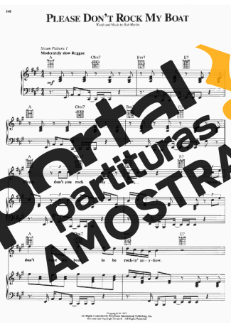 Bob Marley Please Dont Rock My Boat partitura para Piano
