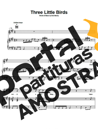 Bob Marley Three Little Birds partitura para Piano