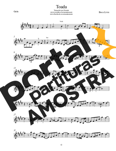 Boca Livre Toada partitura para Gaita