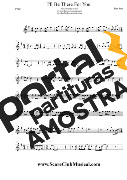 Bon Jovi  partitura para Flauta Transversal