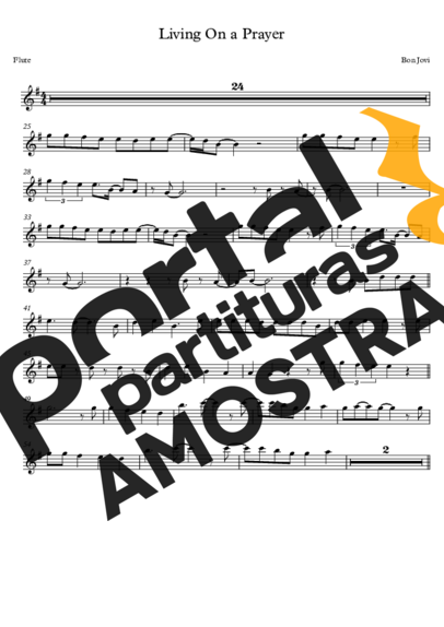 Bon Jovi  partitura para Flauta Transversal