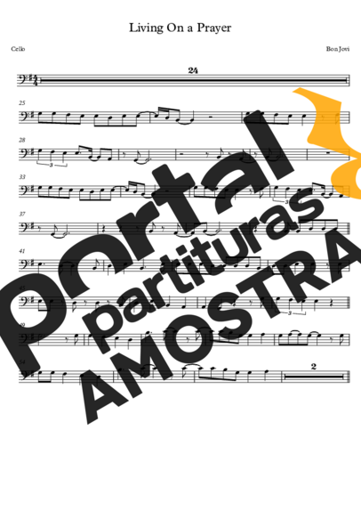 Bon Jovi  partitura para Violoncelo