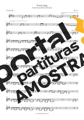 Bon Jovi These Days partitura para Trompete