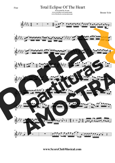 Bonnie Tyler Total Eclipse Of The Heart partitura para Flauta Transversal