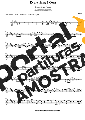 Bread  partitura para Clarinete (Bb)