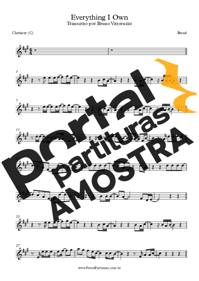 Bread  partitura para Clarinete (C)