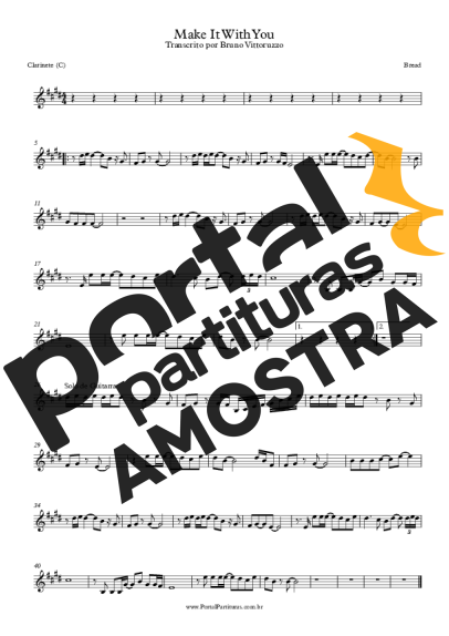 Bread Make It With You partitura para Clarinete (C)
