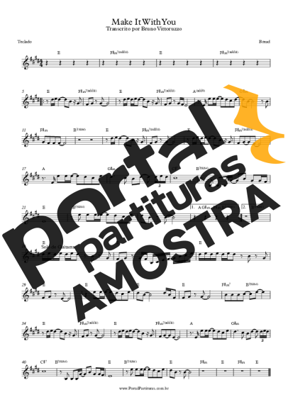 Bread Make It With You partitura para Teclado