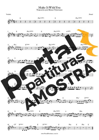 Bread  partitura para Teclado