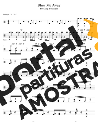 Breaking Benjamin Blow Me Away partitura para Bateria