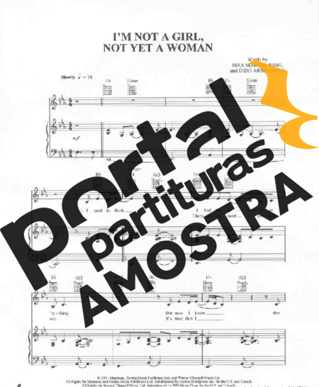 Britney Spears I´m Not a Girl, Not Yet a Woman partitura para Piano