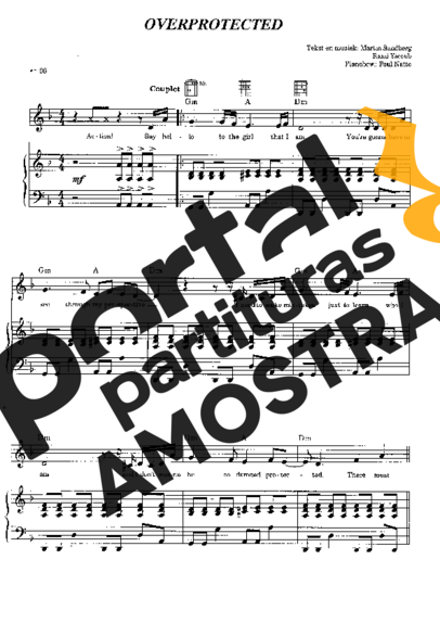 Britney Spears  partitura para Piano