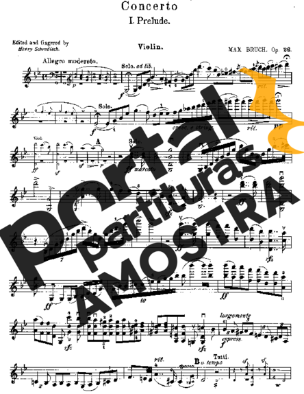 Bruch Violin Concerto No. 1 partitura para Violino
