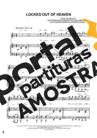 Bruno Mars  partitura para Piano