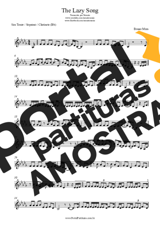 Bruno Mars  partitura para Saxofone Tenor Soprano (Bb)