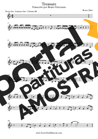 Bruno Mars  partitura para Clarinete (Bb)