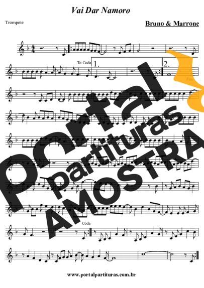 Bruno e Marrone Vai Dar Namoro partitura para Trompete