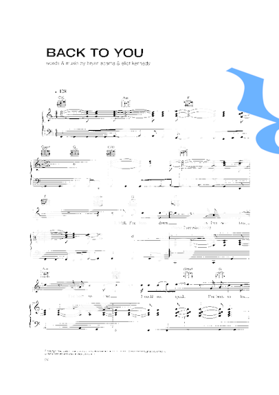 Bryan Adams Back To You partitura para Piano
