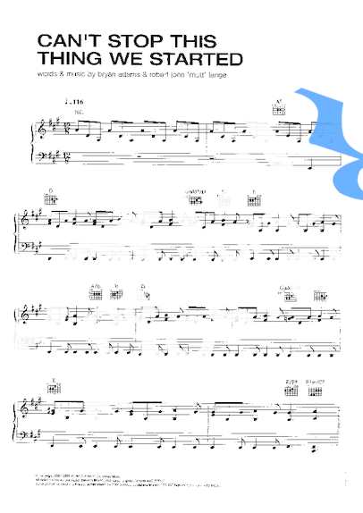 Bryan Adams  partitura para Piano