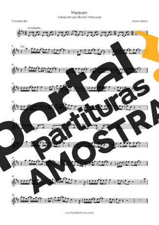 Bryan Adams Heaven partitura para Trompete