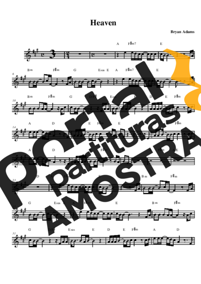 Bryan Adams Heaven partitura para Saxofone Alto (Eb)