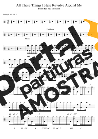 Bullet For My Valentine All These Things I Hate Revolve Around Me partitura para Bateria